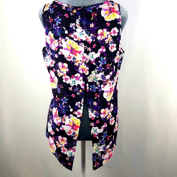 Express Floral Split Back Tank Size M - Picture 3 of 6